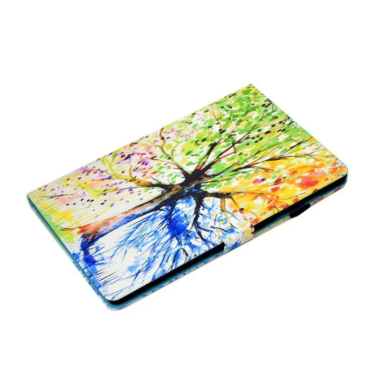 For Samsung Galaxy Tab A9+ PU Leather Case Pattern Printing Smart Tablet Cover with Pencil Holder