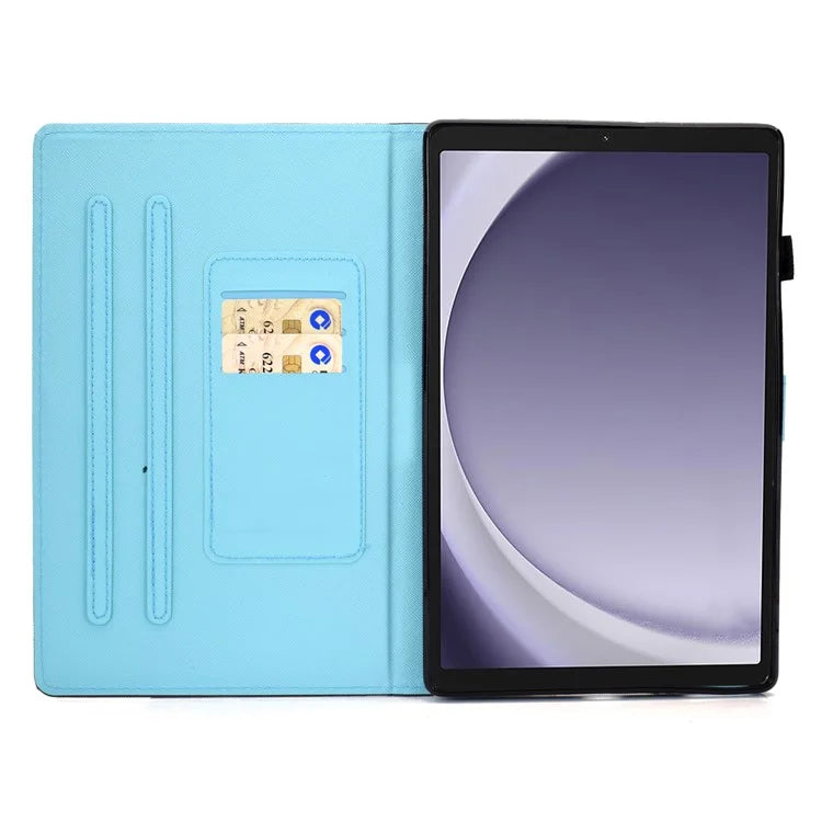 For Samsung Galaxy Tab A9+ PU Leather Case Pattern Printing Smart Tablet Cover with Pencil Holder