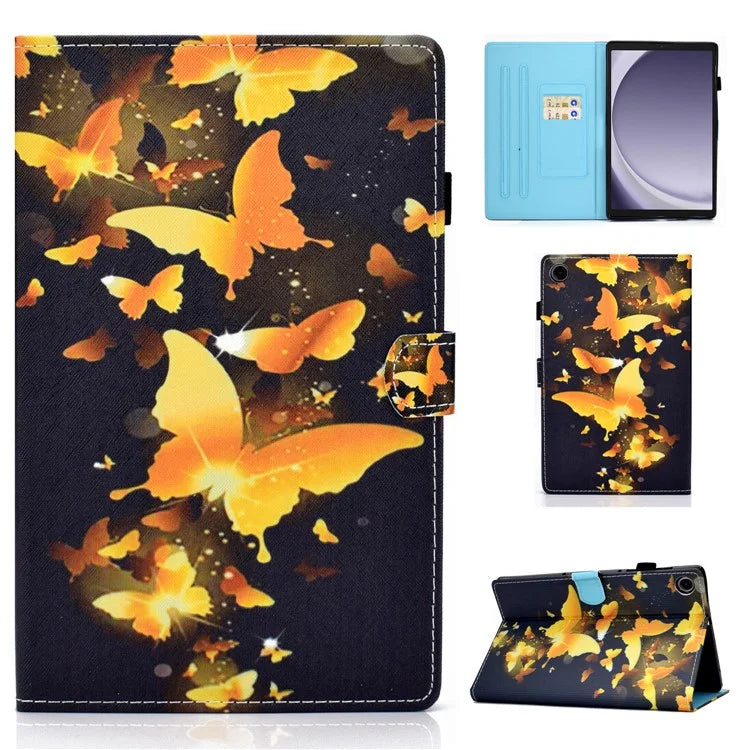 For Samsung Galaxy Tab A9+ PU Leather Case Pattern Printing Smart Tablet Cover with Pencil Holder