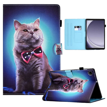 For Samsung Galaxy Tab A9+ PU Leather Case Pattern Printing Smart Tablet Cover with Pencil Holder