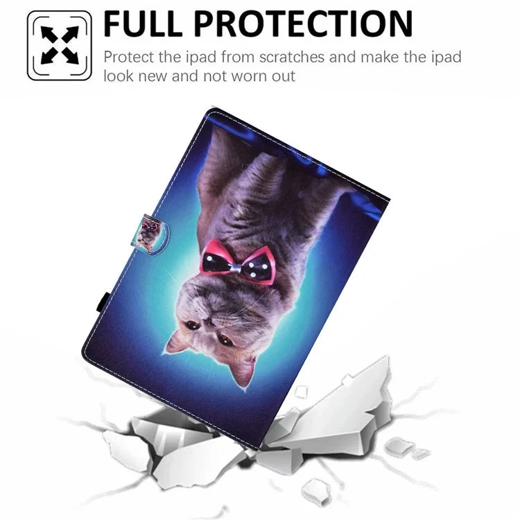 For Samsung Galaxy Tab A9+ PU Leather Case Pattern Printing Smart Tablet Cover with Pencil Holder