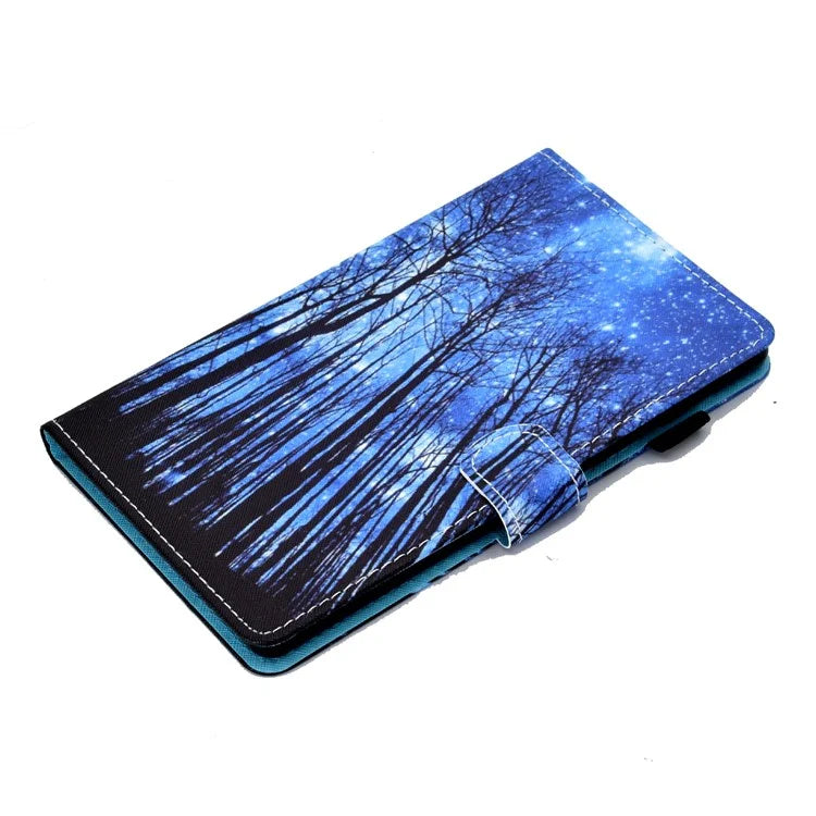 For Samsung Galaxy Tab A9+ PU Leather Case Pattern Printing Smart Tablet Cover with Pencil Holder