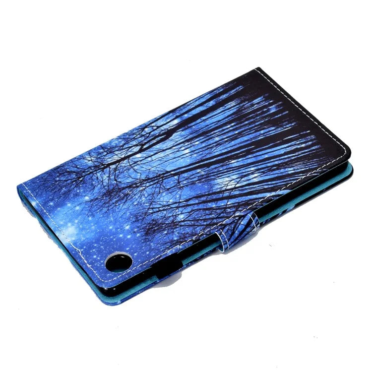 For Samsung Galaxy Tab A9+ PU Leather Case Pattern Printing Smart Tablet Cover with Pencil Holder