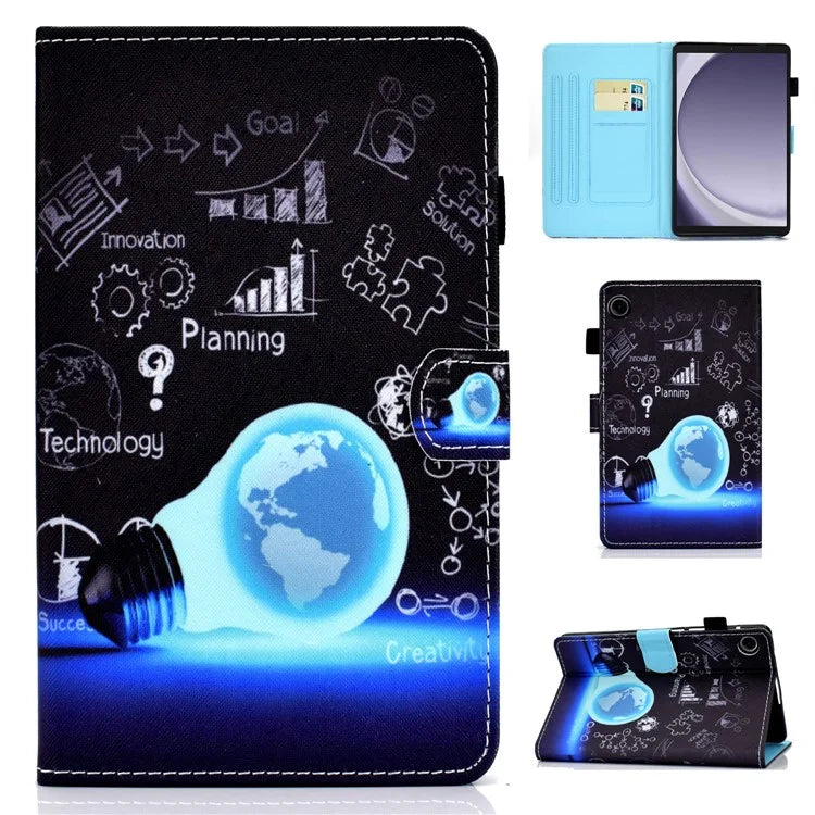 For Samsung Galaxy Tab A9+ PU Leather Case Pattern Printing Smart Tablet Cover with Pencil Holder