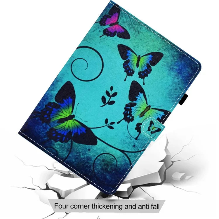 For Samsung Galaxy Tab A9+ PU Leather Case Pattern Printing Smart Tablet Cover with Pencil Holder
