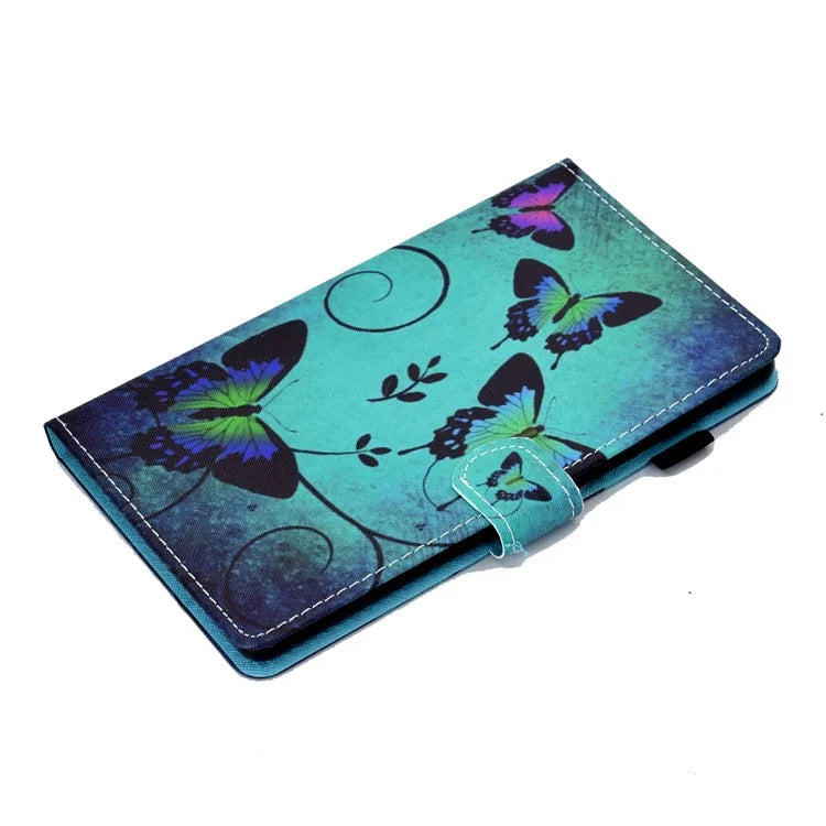 For Samsung Galaxy Tab A9+ PU Leather Case Pattern Printing Smart Tablet Cover with Pencil Holder