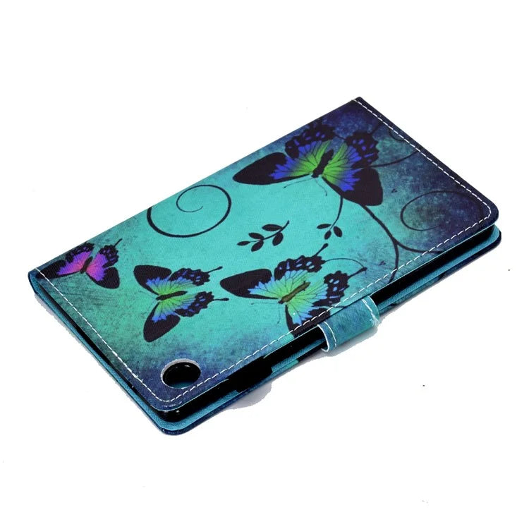 For Samsung Galaxy Tab A9+ PU Leather Case Pattern Printing Smart Tablet Cover with Pencil Holder