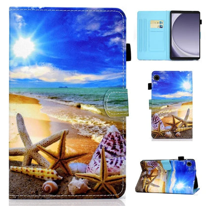 For Samsung Galaxy Tab A9+ PU Leather Case Pattern Printing Smart Tablet Cover with Pencil Holder