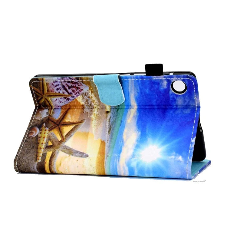For Samsung Galaxy Tab A9+ PU Leather Case Pattern Printing Smart Tablet Cover with Pencil Holder