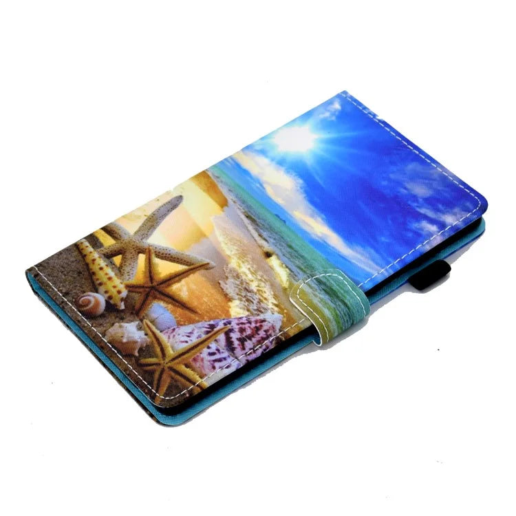 For Samsung Galaxy Tab A9+ PU Leather Case Pattern Printing Smart Tablet Cover with Pencil Holder