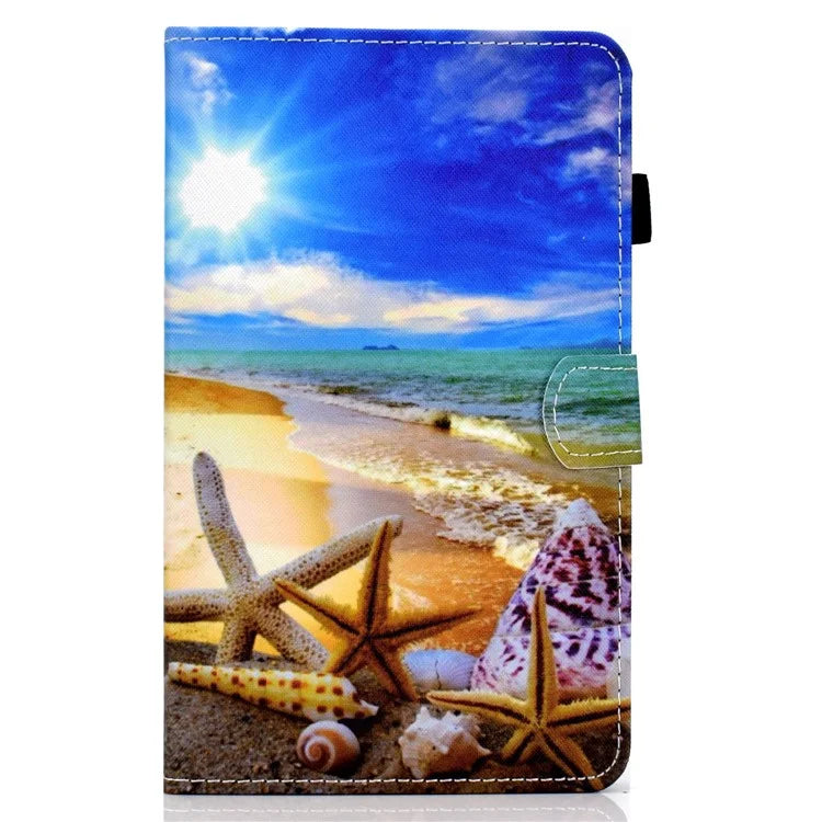 For Samsung Galaxy Tab A9+ PU Leather Case Pattern Printing Smart Tablet Cover with Pencil Holder