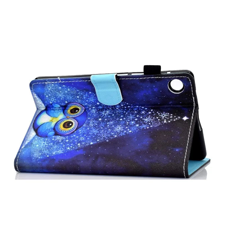 For Samsung Galaxy Tab A9+ PU Leather Case Pattern Printing Smart Tablet Cover with Pencil Holder