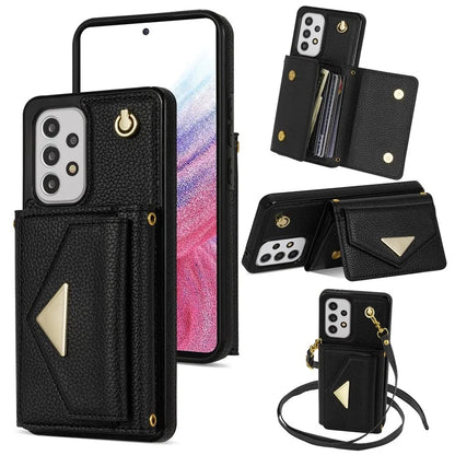 For Samsung Galaxy A53 5G Case Card Holder PU Leather+TPU Cover with Shoulder Strap