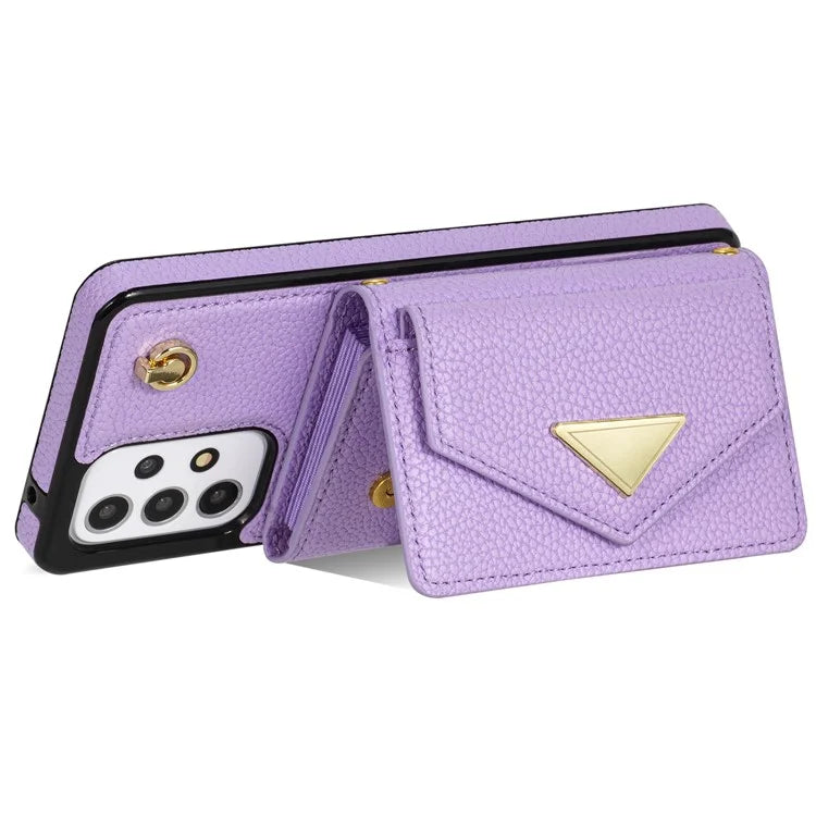 For Samsung Galaxy A53 5G Case Card Holder PU Leather+TPU Cover with Shoulder Strap