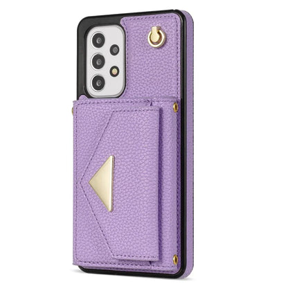 For Samsung Galaxy A53 5G Case Card Holder PU Leather+TPU Cover with Shoulder Strap