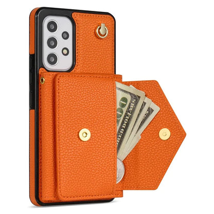 For Samsung Galaxy A53 5G Case Card Holder PU Leather+TPU Cover with Shoulder Strap