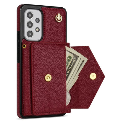 For Samsung Galaxy A53 5G Case Card Holder PU Leather+TPU Cover with Shoulder Strap