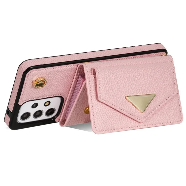 For Samsung Galaxy A53 5G Case Card Holder PU Leather+TPU Cover with Shoulder Strap