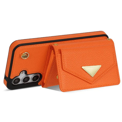 For Samsung Galaxy A14 5G / A14 4G Case Card Holder Kickstand PU Leather+TPU Cover with Shoulder Strap