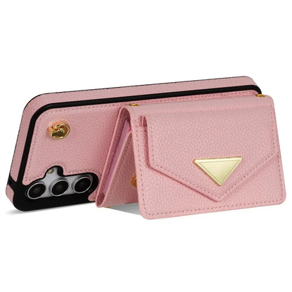 For Samsung Galaxy A14 5G / A14 4G Case Card Holder Kickstand PU Leather+TPU Cover with Shoulder Strap