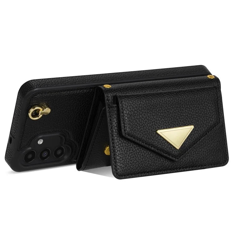 For Samsung Galaxy A13 4G / 5G Case Anti-fall PU Leather+TPU Card Holder Cover with Shoulder Strap
