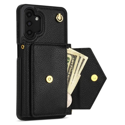 For Samsung Galaxy A13 4G / 5G Case Anti-fall PU Leather+TPU Card Holder Cover with Shoulder Strap