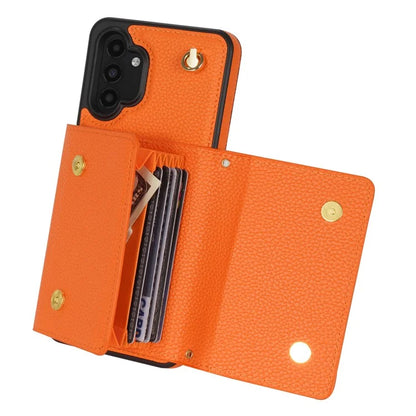 For Samsung Galaxy A13 4G / 5G Case Anti-fall PU Leather+TPU Card Holder Cover with Shoulder Strap