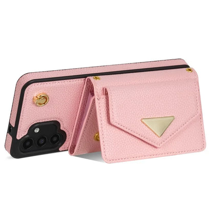 For Samsung Galaxy A13 4G / 5G Case Anti-fall PU Leather+TPU Card Holder Cover with Shoulder Strap