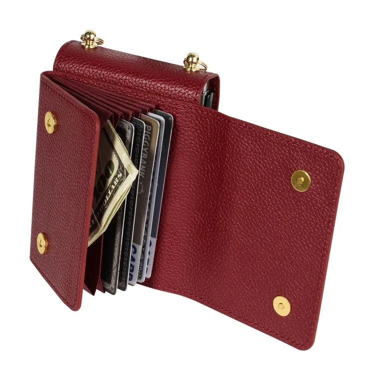For Samsung Galaxy Z Flip5 5G Case Card Bag Design Leather+PC Cover with Shoulder Strap