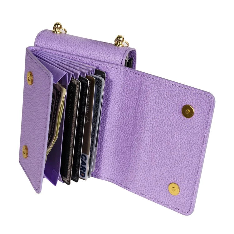 For Samsung Galaxy Z Flip5 5G Case Card Bag Design Leather+PC Cover with Shoulder Strap
