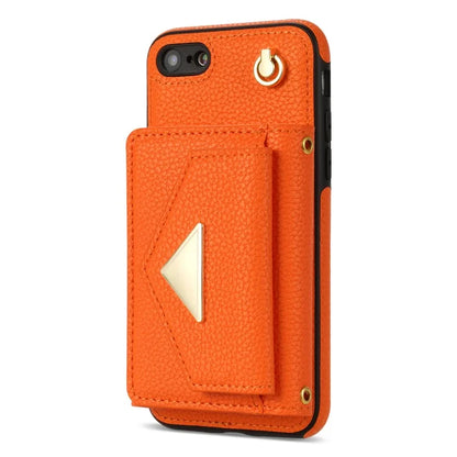 For iPhone 7 / 8 / SE (2020) / SE (2022) Case Leather+TPU Card Holder Shell with Shoulder Strap