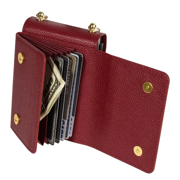 For Samsung Galaxy Z Flip4 5G Case Card Bag Leather+PC Drop-proof Cover with Shoulder Strap