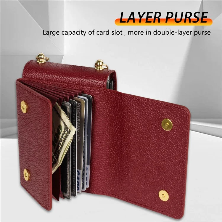 For Samsung Galaxy Z Flip4 5G Case Card Bag Leather+PC Drop-proof Cover with Shoulder Strap