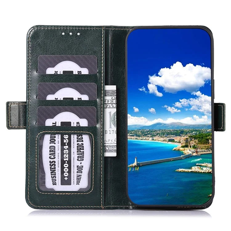 ABEEL For Samsung Galaxy A15 4G Case Crazy Horse Texture Wallet Leather Phone Shell