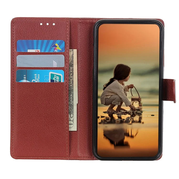 For Samsung Galaxy A15 4G Case Litchi Texture Leather Phone Cover with Wallet Stand