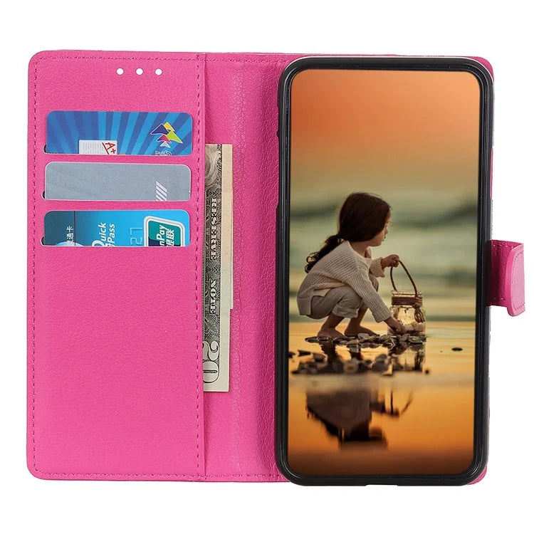For Samsung Galaxy A15 4G Case Litchi Texture Leather Phone Cover with Wallet Stand