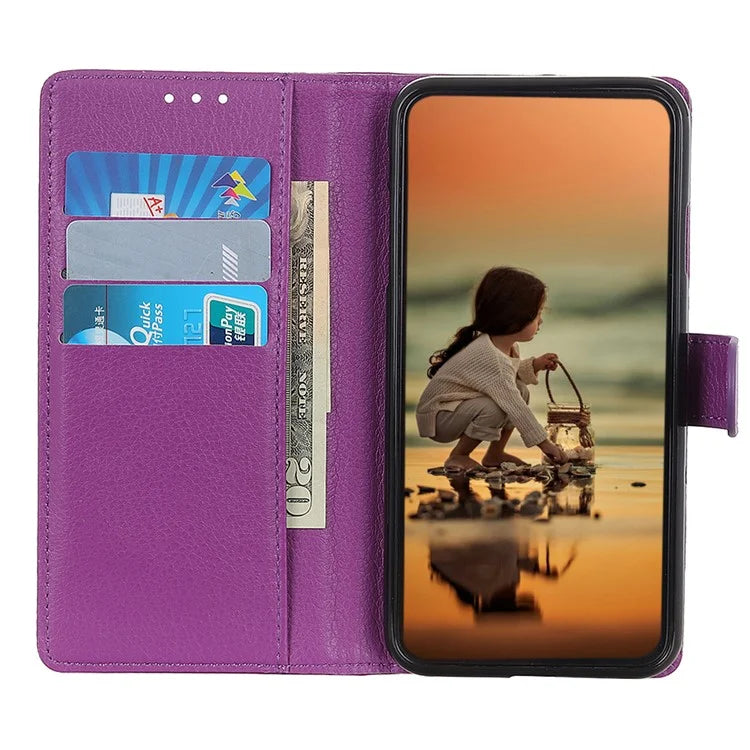 For Samsung Galaxy A15 4G Case Litchi Texture Leather Phone Cover with Wallet Stand