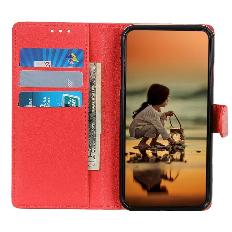 For Samsung Galaxy A15 4G Case Litchi Texture Leather Phone Cover with Wallet Stand