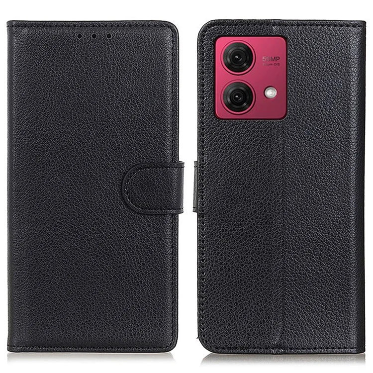 For Motorola Moto G84 5G Case Shockproof Wallet Litchi Texture PU Leather Phone Cover