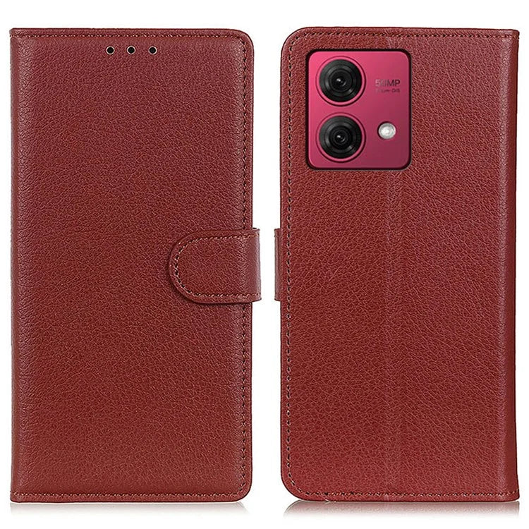 For Motorola Moto G84 5G Case Shockproof Wallet Litchi Texture PU Leather Phone Cover