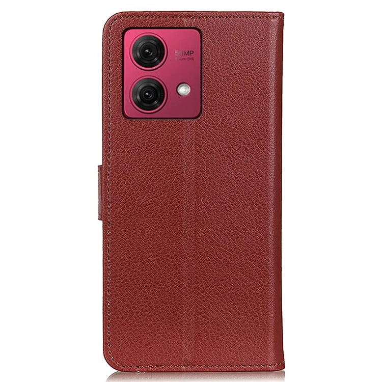 For Motorola Moto G84 5G Case Shockproof Wallet Litchi Texture PU Leather Phone Cover
