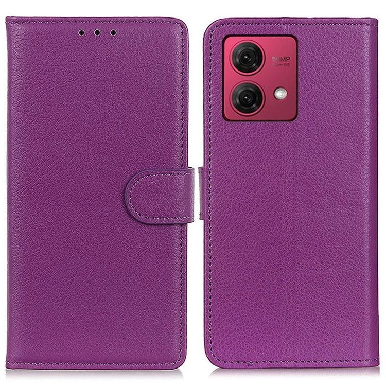For Motorola Moto G84 5G Case Shockproof Wallet Litchi Texture PU Leather Phone Cover