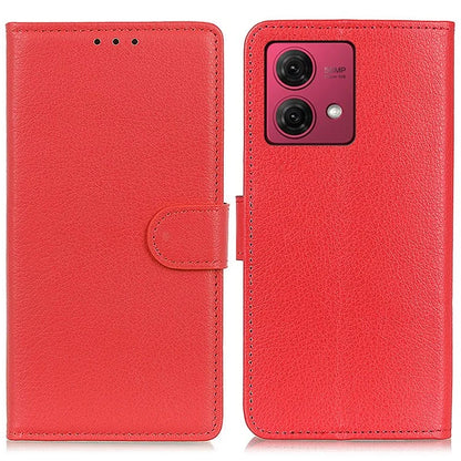 For Motorola Moto G84 5G Case Shockproof Wallet Litchi Texture PU Leather Phone Cover