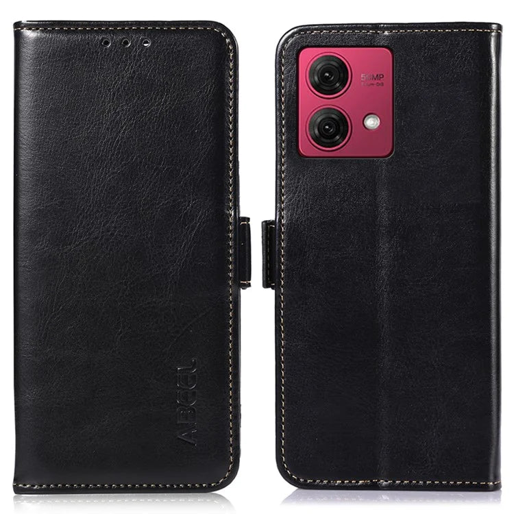 ABEEL For Motorola Moto G84 5G Case Anti-Scratch Crazy Horse Texture Leather Cover Wallet