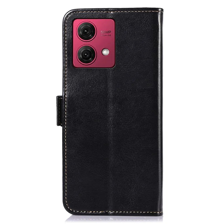 ABEEL For Motorola Moto G84 5G Case Anti-Scratch Crazy Horse Texture Leather Cover Wallet