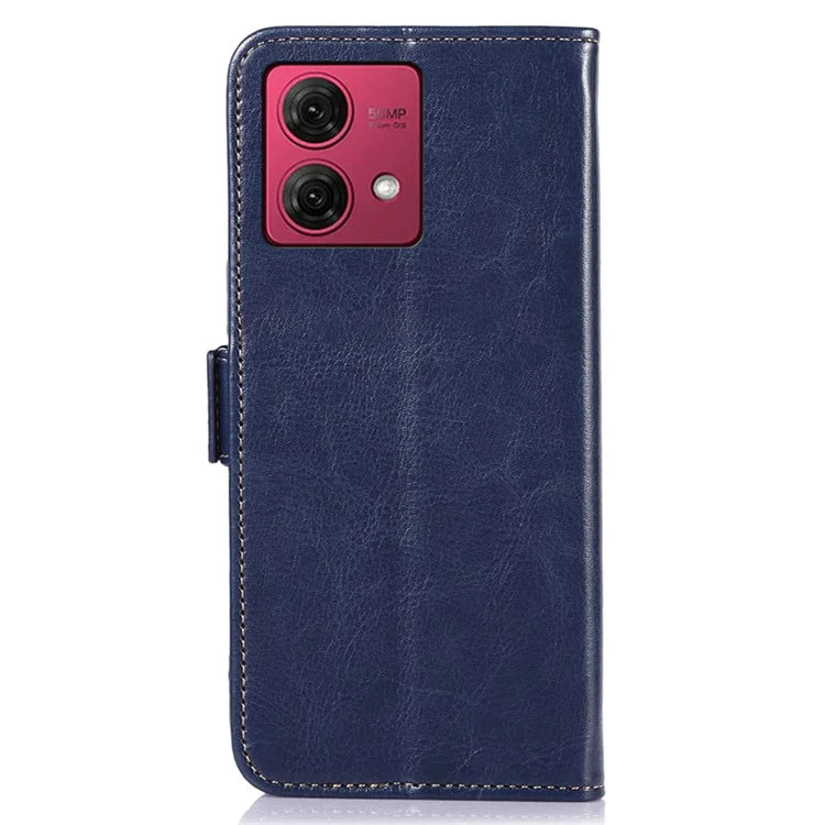 ABEEL For Motorola Moto G84 5G Case Anti-Scratch Crazy Horse Texture Leather Cover Wallet