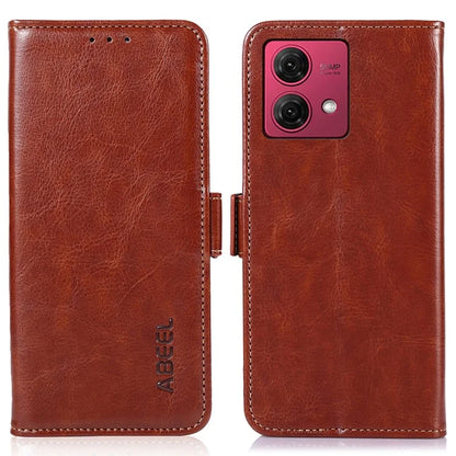 ABEEL For Motorola Moto G84 5G Case Anti-Scratch Crazy Horse Texture Leather Cover Wallet