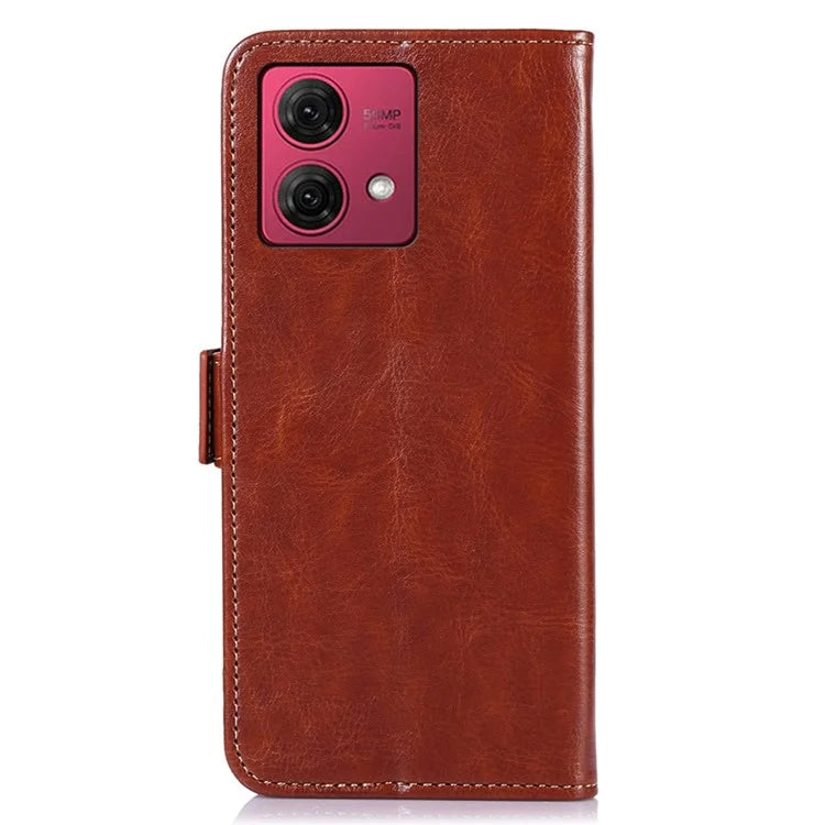 ABEEL For Motorola Moto G84 5G Case Anti-Scratch Crazy Horse Texture Leather Cover Wallet