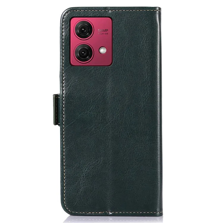 ABEEL For Motorola Moto G84 5G Case Anti-Scratch Crazy Horse Texture Leather Cover Wallet