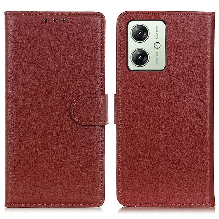 For Motorola Moto G54 5G Case PU Leather Wallet Litchi Texture Phone Cover